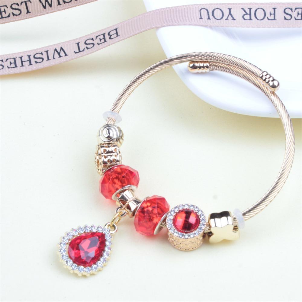 Beaded Bracelet Bangle Multi Element Stainless Steel Copper Alloy Open Spring Snake Bone Chain