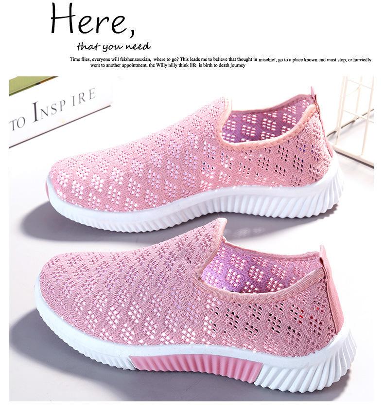 

2025 spring women s flat-bottomed mesh fashion mother shoes women s breathable women s casual shoes women s shoes soft-soled shoes 40