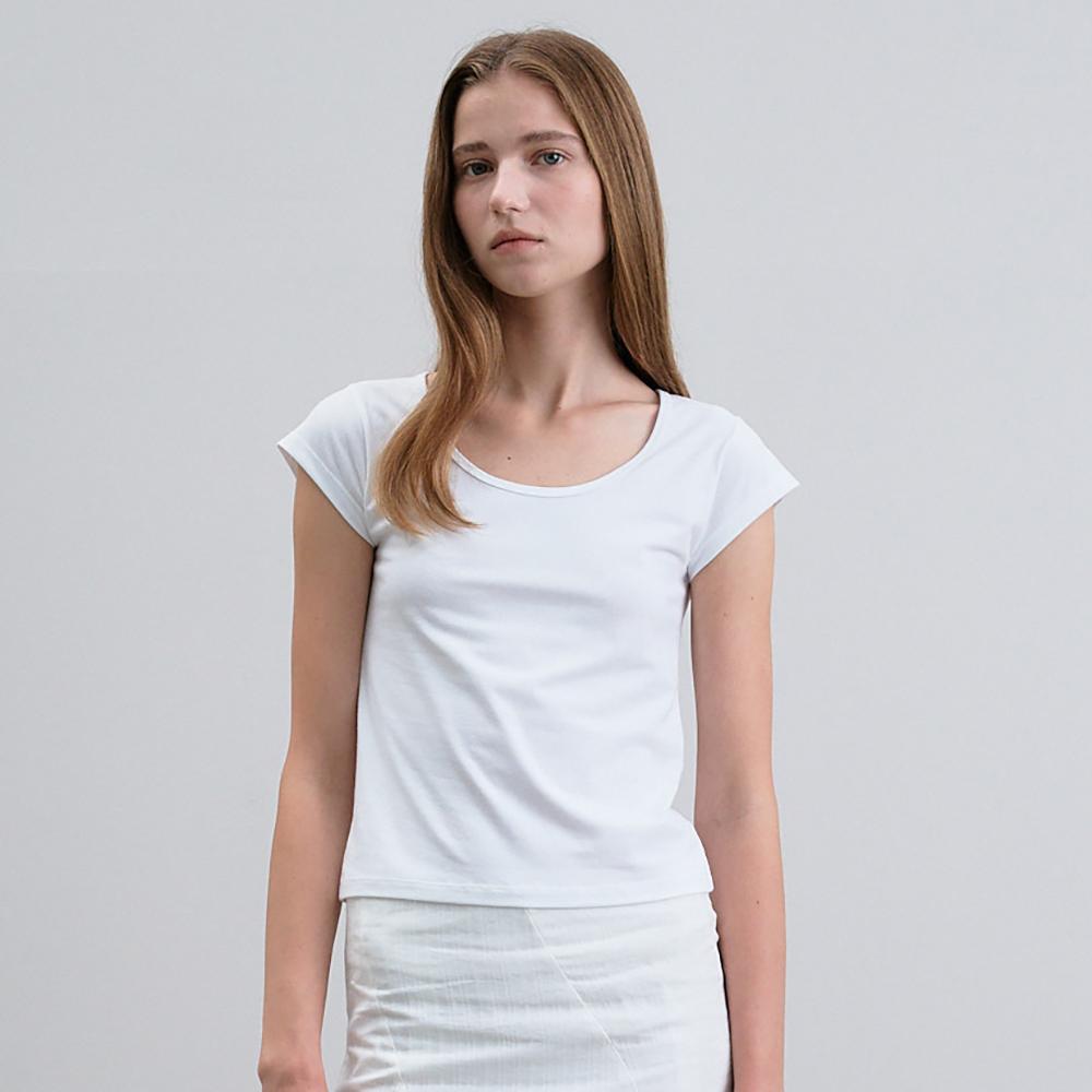NOEUD Lean U-Neck Tee (Ivory)