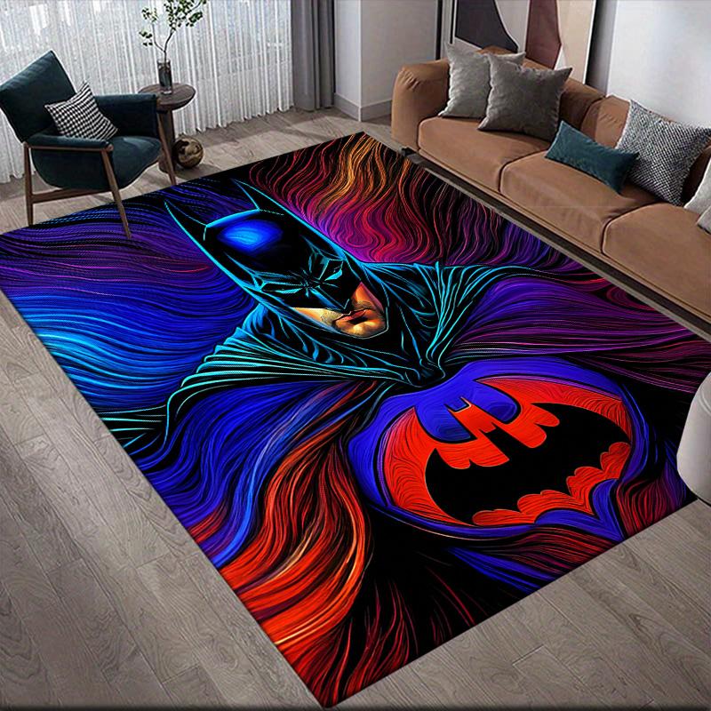 Colorful Batman Anti-Slip Rug, Rectangular Carpet for Home Sofa Area & Game Room Decoration