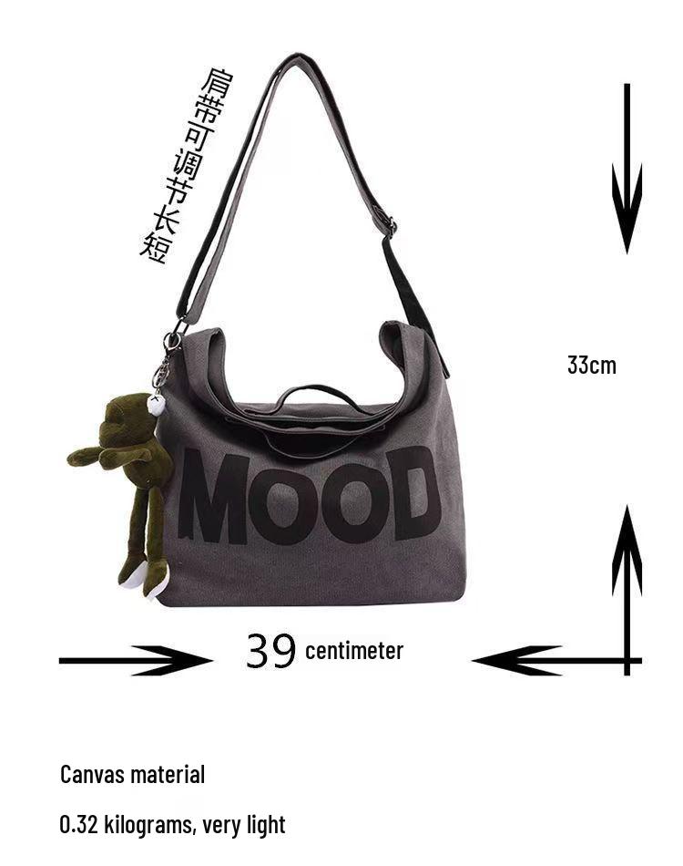 2024 Damen Umhängetasche aus Canvas: Große Kapazität, Koreanischer Stil, Vielseitig für Studenten