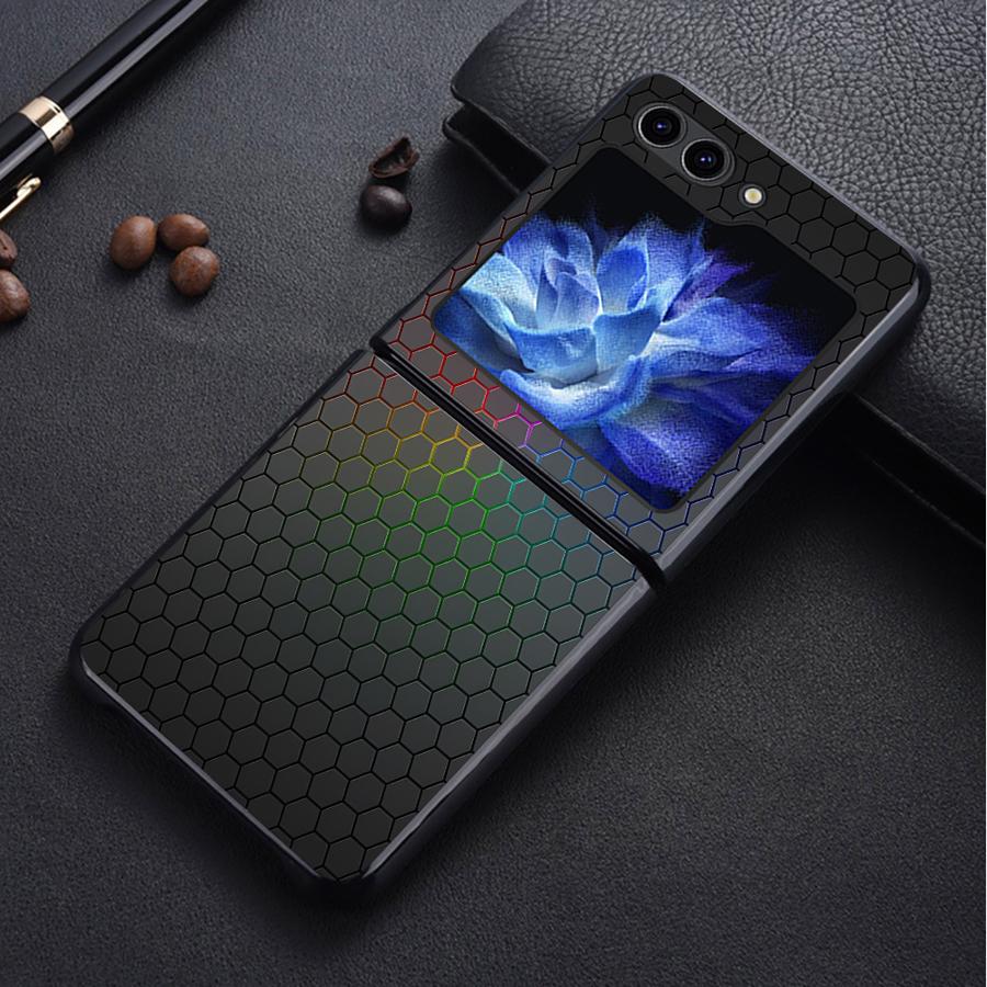Back Phone Cover Funda Case for Samsung Galaxy Z Flip 7 6 5 4 3 Flip6 Flip3 Flip4 Flip7 FE Flip5 Carbon Fiber