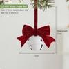 Semi-transparent PET Double Christmas Bells Hanging Ornament with Organza Bow, DIY Xmas Tree Decoration for Holiday Home Decor