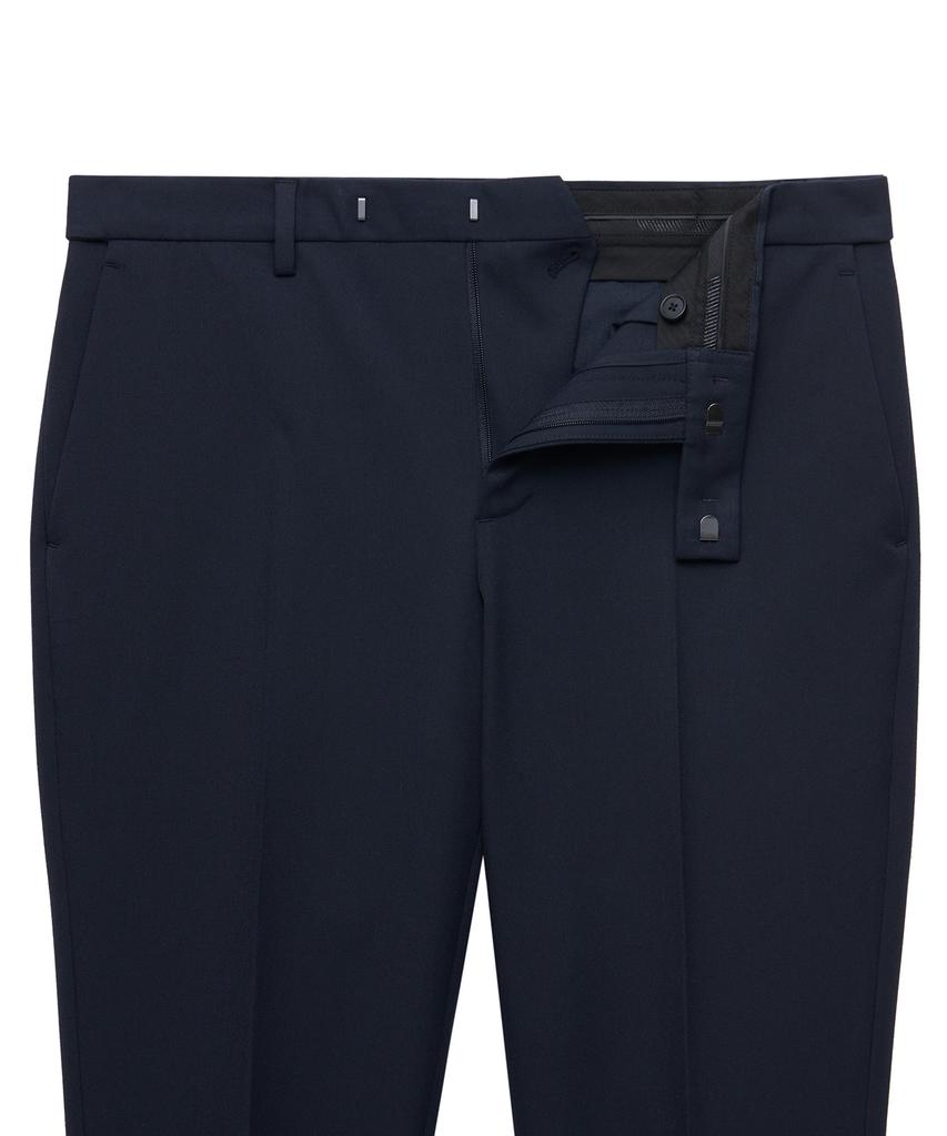 MUSINSA STANDARD Semi-Wide Slit Hidden Banding Slacks [Navy]