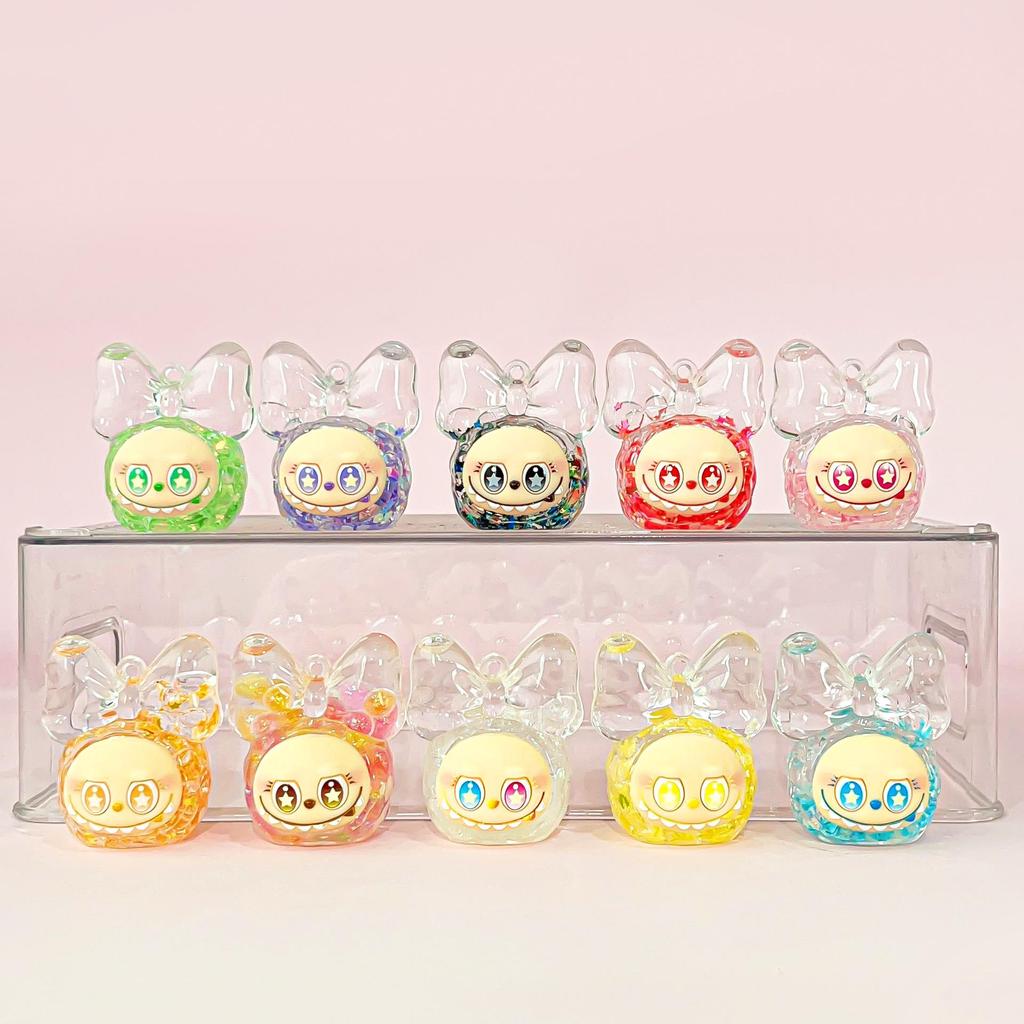 Acrylic Oil-Filled Cartoon Bow Knot Keyring Bag Charm Gift