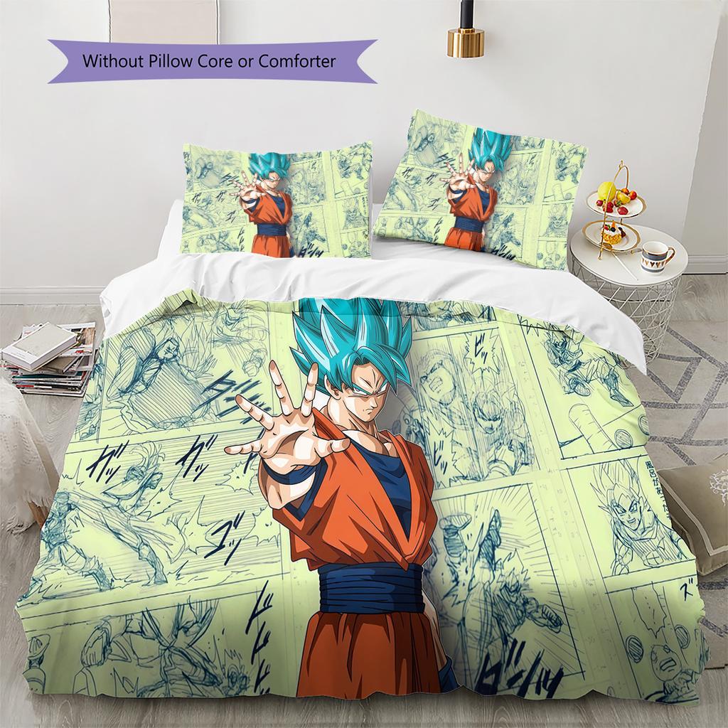 Dragon Ball Fire Bedding Set Soft Microfiber Duvet Cover Breathable