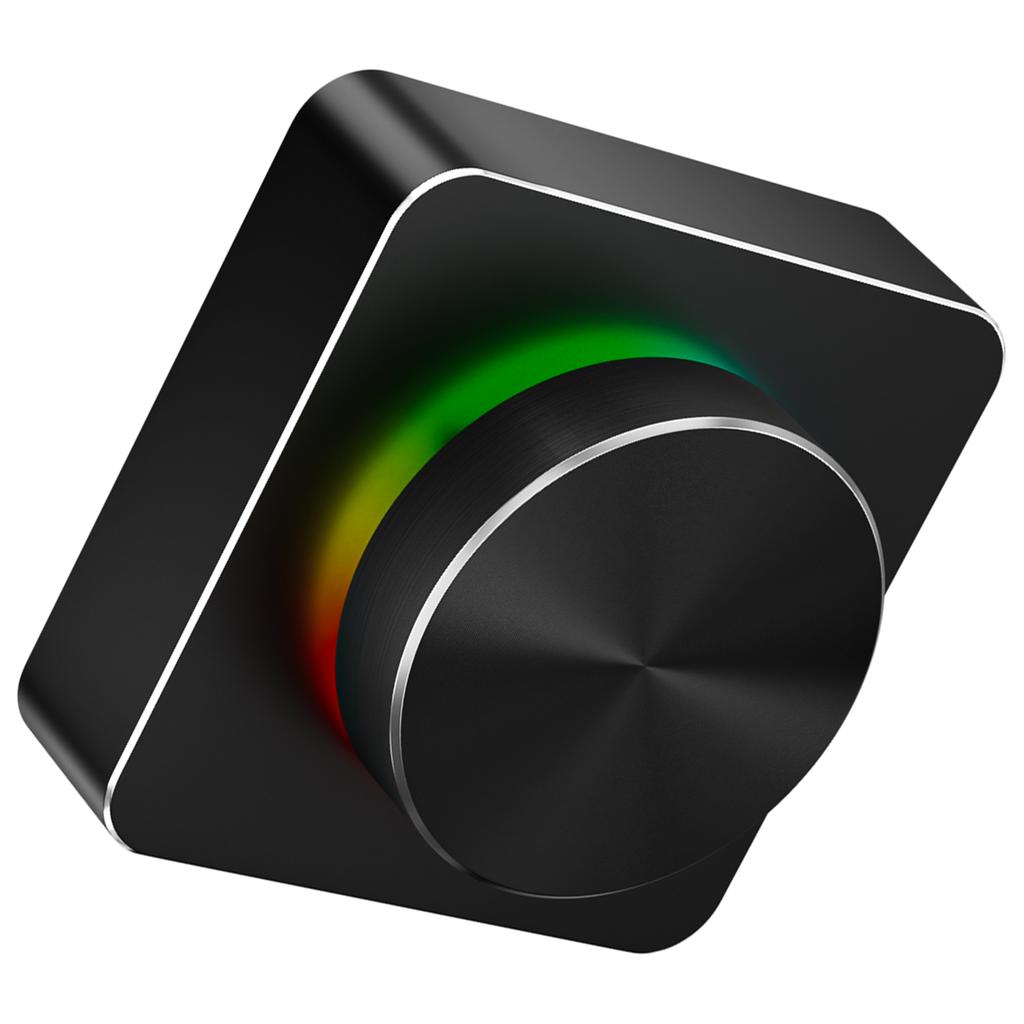 USB +   + 2.4G RGB Volume Control Knob, Three-Mode Multimedia Controller for PC/Gaming