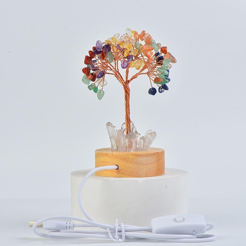 Natural Crystal Tree Broken Stone Crystal Tooth Night Light Money Tree Home Creative Office Color Modeling Decorative Crafts New