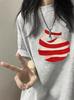 White cotton apple short-sleeved t-shirt women's summer new design sense niche front shoulder loose large size half-sleeved top trendy