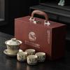Dunhuang gold and silver wrong beam pot, one pot, four cups of bronzing and silver gift box, hospitality, business gifts, kung fu tea set