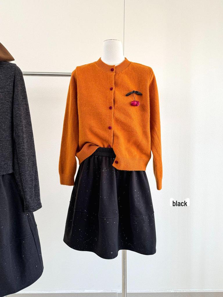 Korean Winter Glitter Sequin Plush Skirt - Mid-Length, Fluffy, Christmas Style 2025