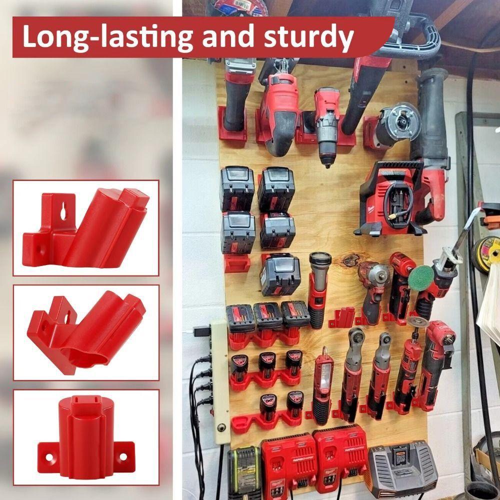 Wall Mount Power Tool Battery Holder ABS Tool Storage Rack Drill Tool Hangers Battery Mount Holder for Milwaukee M12 12V