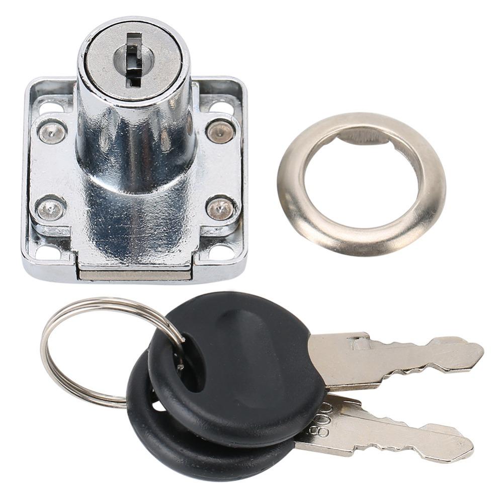 4pcs Durable Drawer Lock with Key Keyed Alike Cylinder Drawer Lock Security Cabinet Cam Lock Office