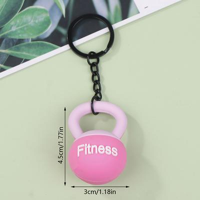 3D prívesok na kľúče s kettlebellom pre ženy, prívesok na kľúče, roztomilá reťaz na kľúče od auta, PVC športový prívesok na kľúče, držiak na kľúče, kreatívny prívesok na tašku