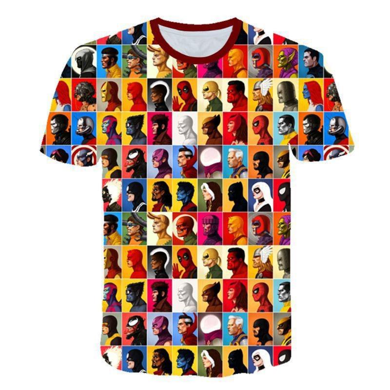 Marvel Avengers Harajuku Style T-Shirt Men Summer New Iron Man Spider-Man