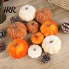 Realistic Stuffed Pumpkin Prop Small Velvet Thanksgiving Table Centerpiece, Halloween Soft Durable Themed Decorations for Fall Harvest Farmhouse