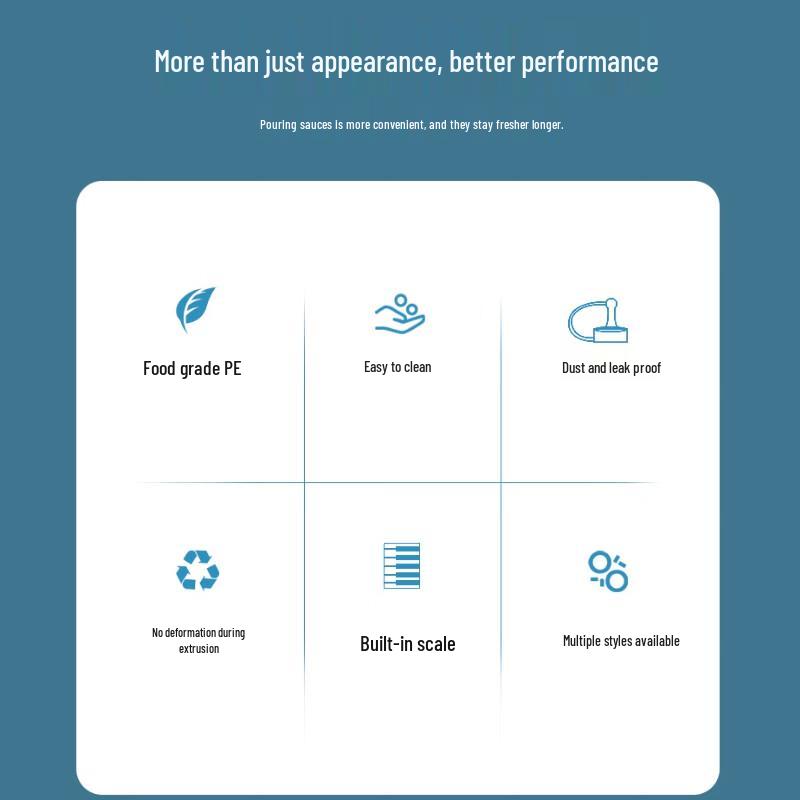 PE-Kunststoff-Quetschflaschen für Saucen (5er-Pack, 450ML)
