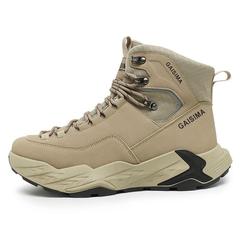 Men's Retro High-Top Hiking Boots: Autumn/Winter Casual Sports Martin Boots for Outdoor and Work.