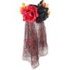Europäisches & Amerikanisches Großes Schwarzes Rosen-Netz-Stirnband - Weihnachtsparty-Haaraccessoire