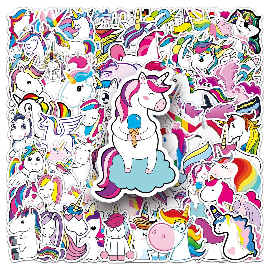 101 Unicorn Doodle Personalized Cartoon Children's Guka Hand Account Waterproof DIY Skateboard Suitcase Stickers