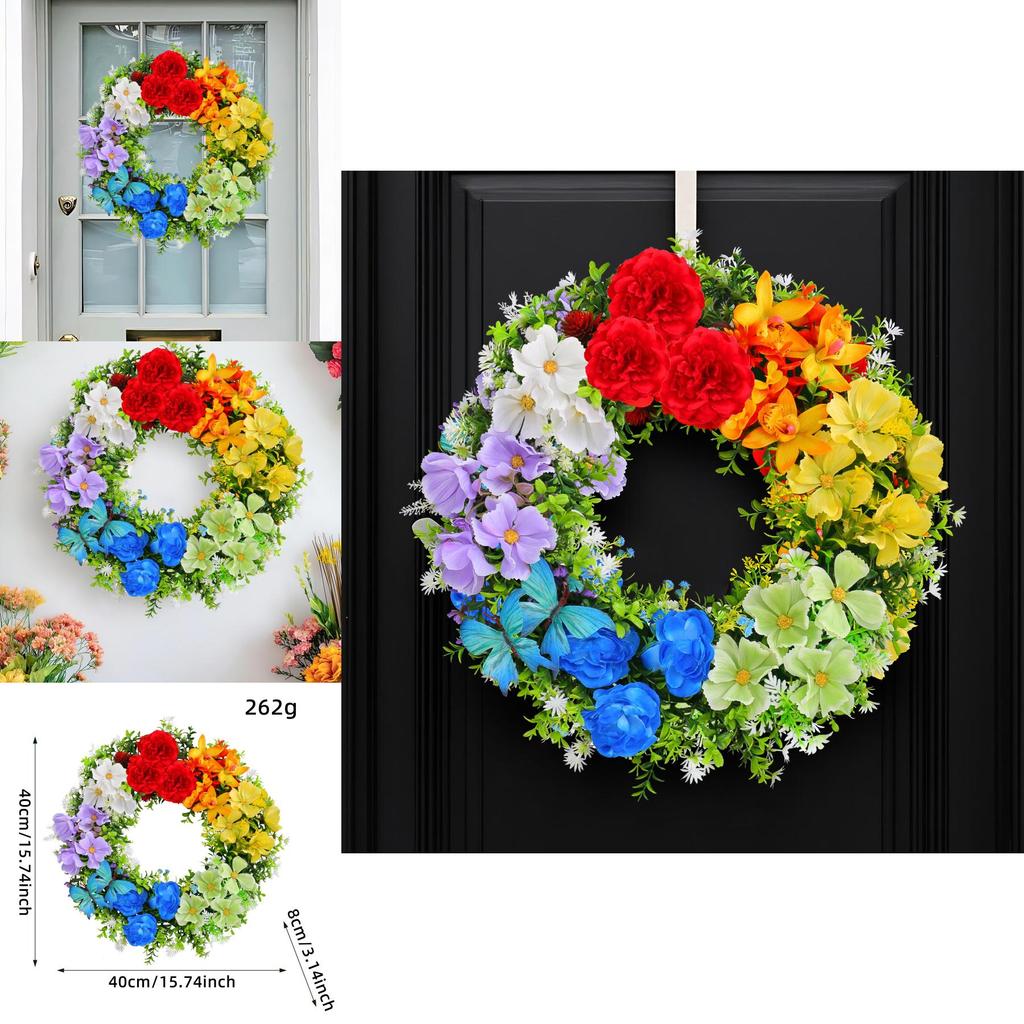 Colorful Flower Artificial Garland Door Hanging Decoration Festive Venue Prop