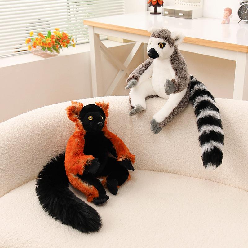 Entzückendes realistisches Lemuren-Stofftier Kuscheltier sitzend Zoo Souvenir Geschenk für Kinder Geburtstag