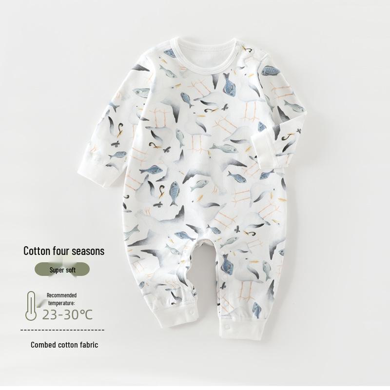 

Pure Cotton Baby Jumpsuit: Boneless Newborn Bodysuit, Pullover Crawling Outfit 66 [3-6 months, 13-15 lbs]