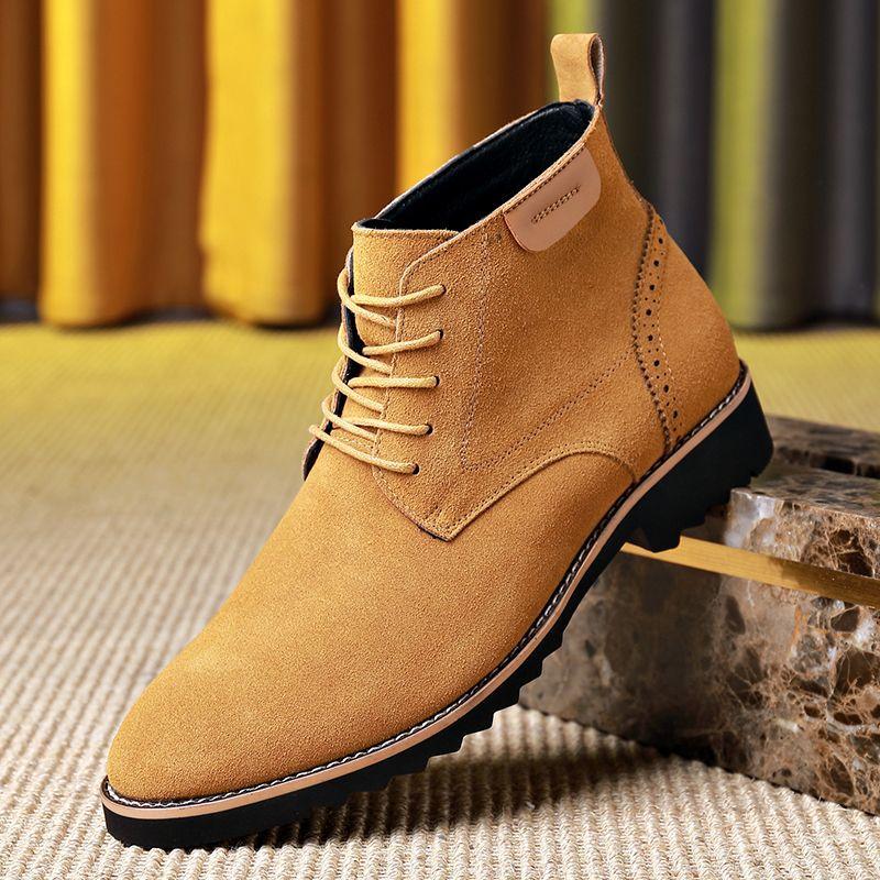 

Модные мужские повседневные ботинки из коровьей замши на шнуровке, черные, коричневые туфли для вечеринок, банкетов, платьев, ковбойские ботильоны для улицы, короткие ботинки для пустыни 9.5 оранжевый