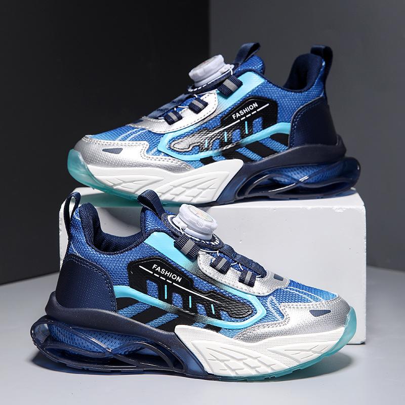 Batch of children's sports shoes 2025 spring and autumn new boys' mesh breathable running shoes medium and older children's button dad shoes