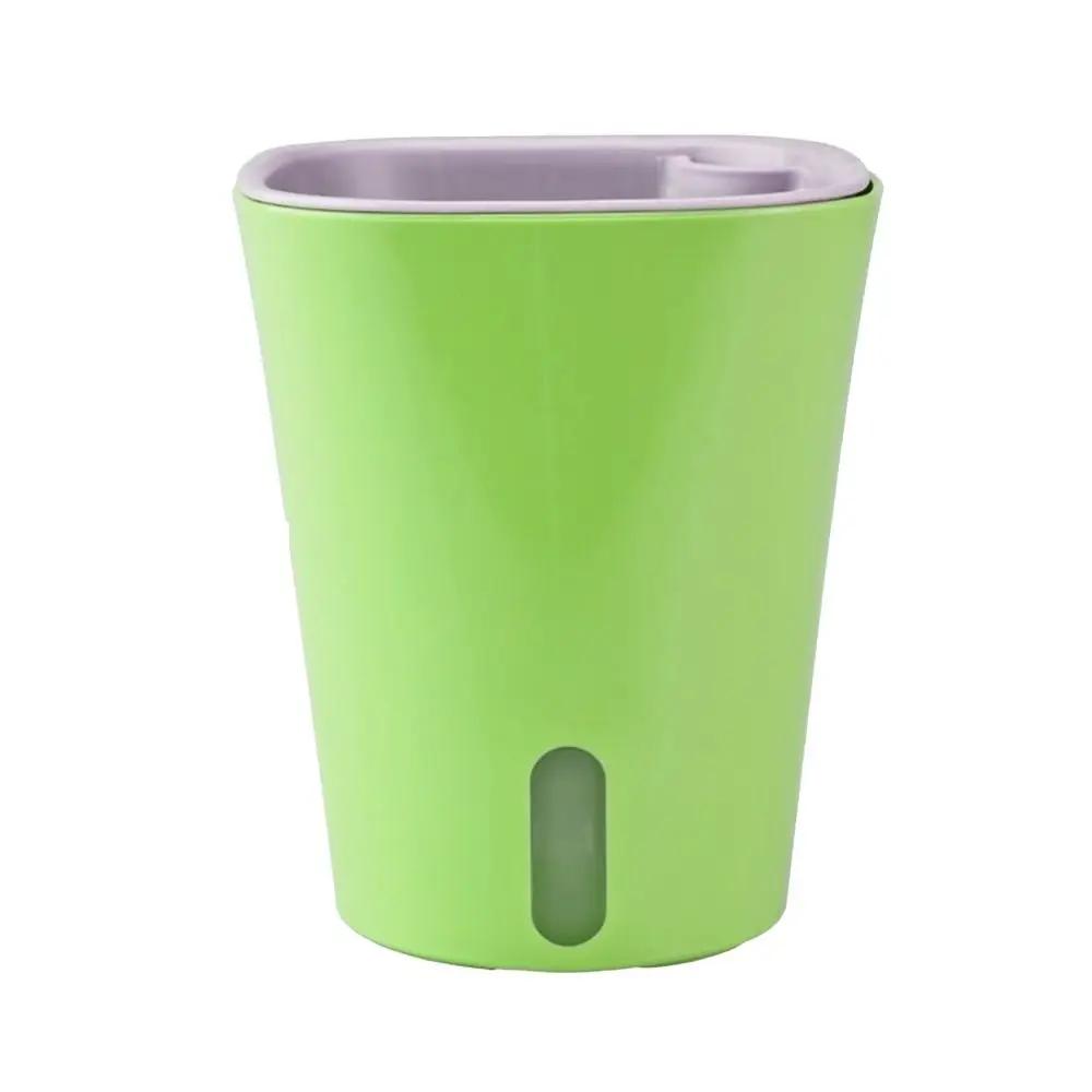 Self Watering Flower Plants Pot Plastic Simple Gardening Flower Pots Automatic Living Room Decor Bamboo Planters Desktop