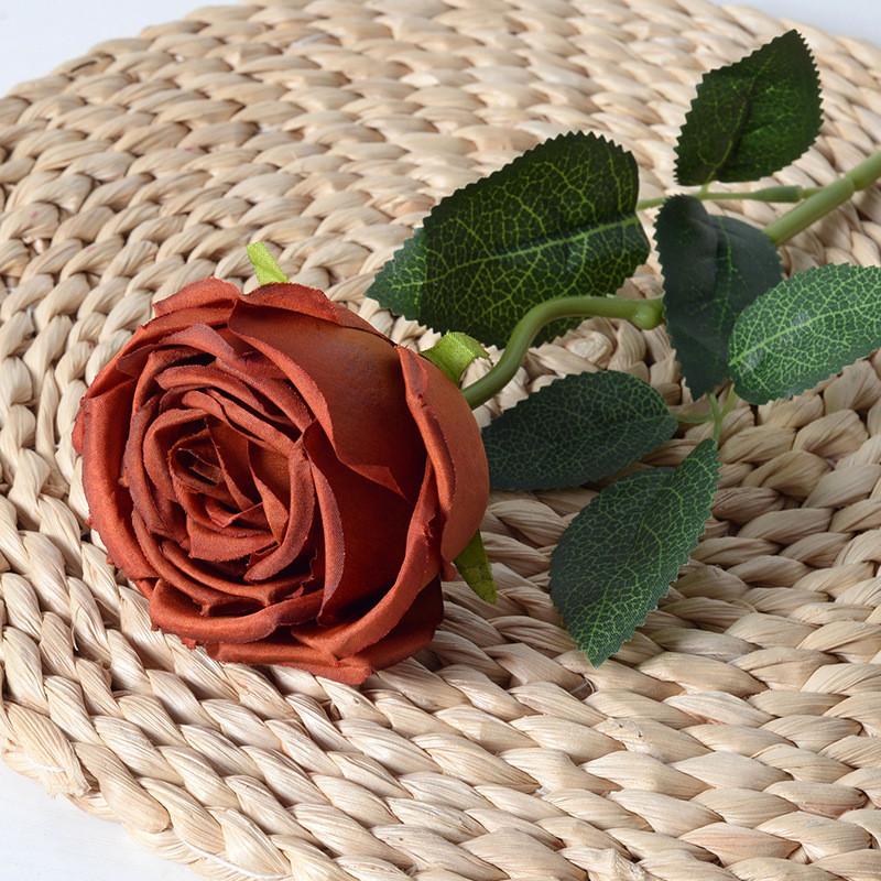 Retro Simulated Single Rose Multiple Colors Suitable For Wedding And Decor Home