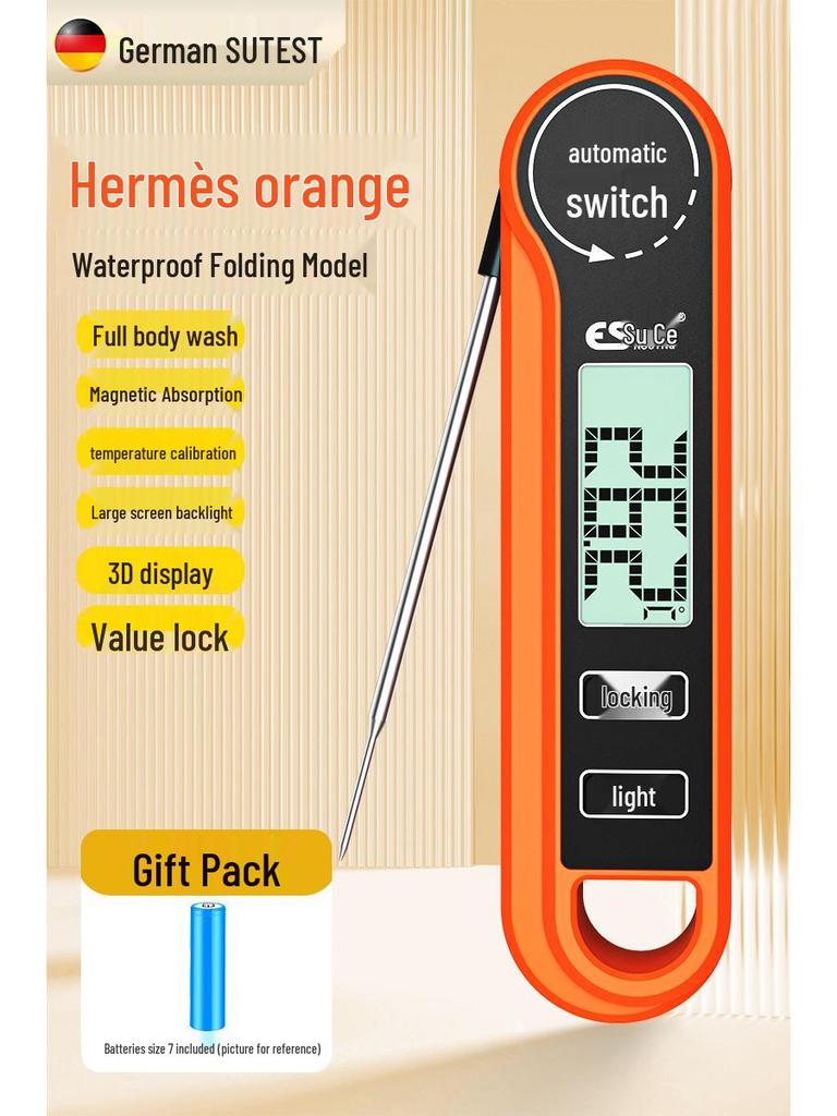 Waterproof Kitchen Food Thermometer with Baking Probe for Water Temperature Measurement