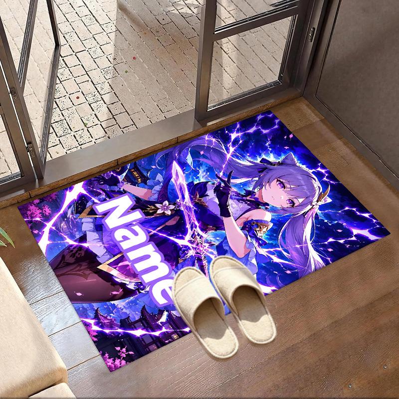 Custom Name Personalized Genshin Impact Print Carpet, Versatile Home Decor Rug, for Playroom, Apartment, Balcony, Entryway, Hallway Gift
