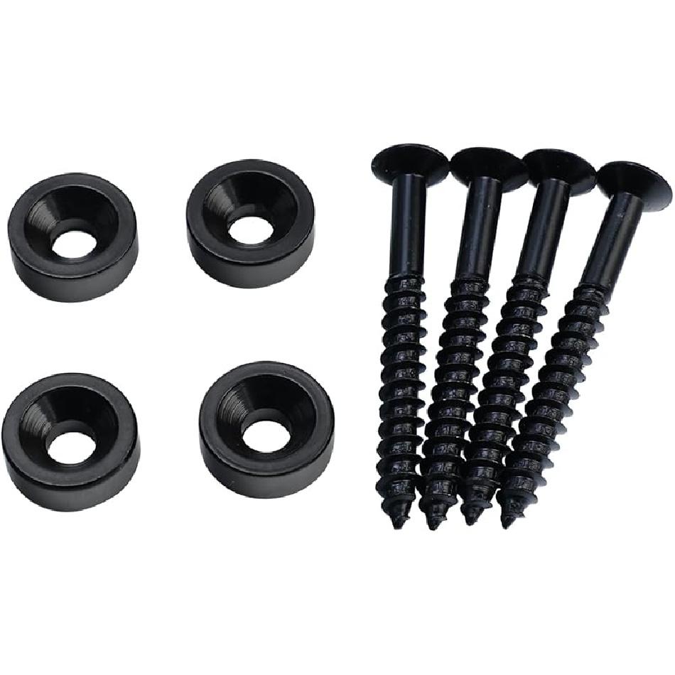 4Pcs Guitar Neck Joint Ferrules with Screws Stainless Steel Bass Joint Bushings Bolt Kit Compatible with Bolt-on Necks Electric Bass Guitar