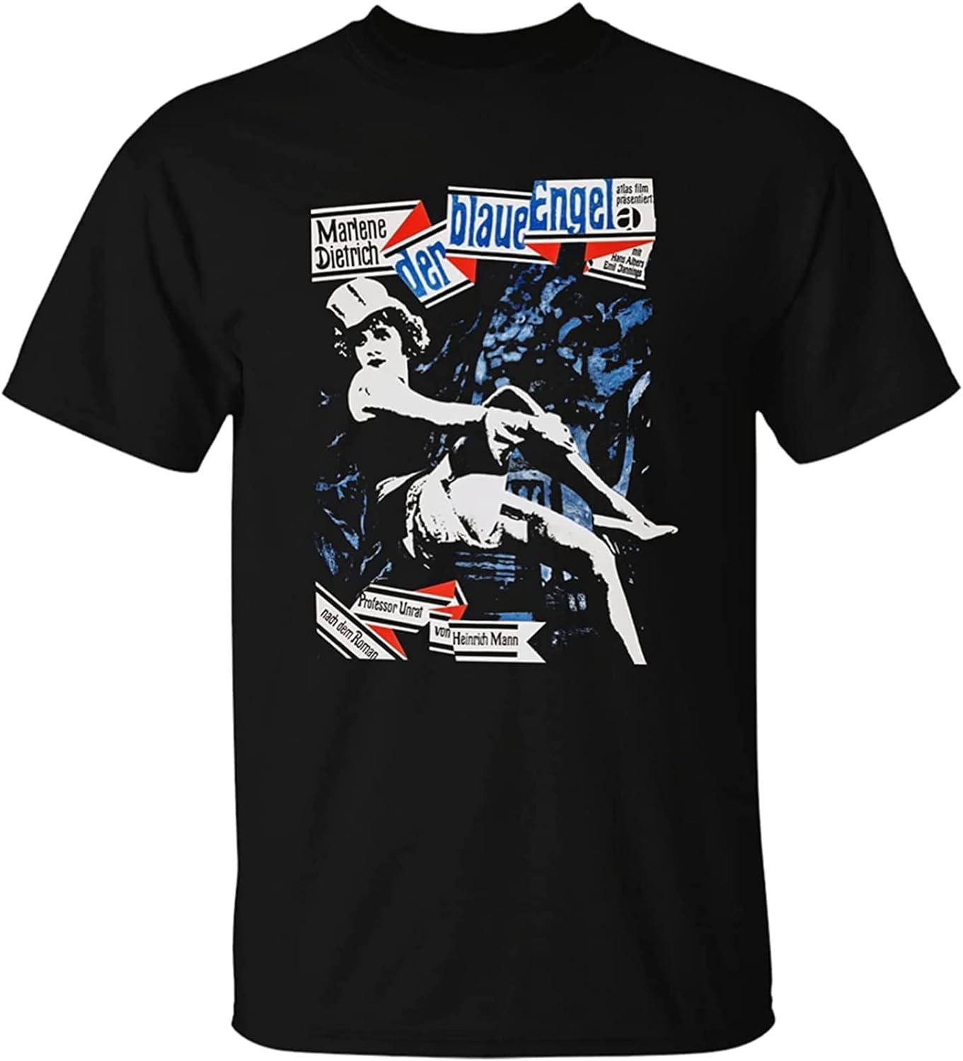 Men s The Blue An@ge@l Men T Shirt Marlene Dietrich Cabaret Weimar Berlin Black M чёрный
