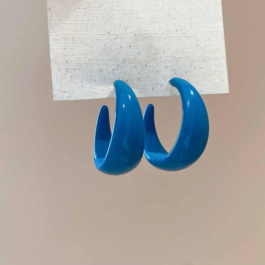 Hong Kong style retro geometric acrylic water drop flower earrings stud earrings sweet personality earrings