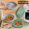 Foldable Air Fryer Silicone Liners Reusable Air Fryer Basket Round/Square Oven Baking Tray