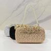 Luxus Hochwertige Diamantbesetzte Spitze Abend-Clutch Tasche Strassblume Hochzeit Perlen Handtasche Bankettkleid Umhängetasche