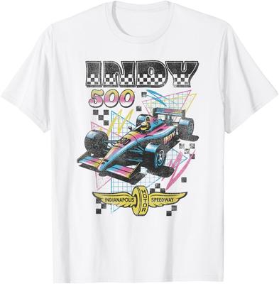 Indy 500 Indianapolis Motor Speedway 90-talsvibbar Retroaffisch T-shirt