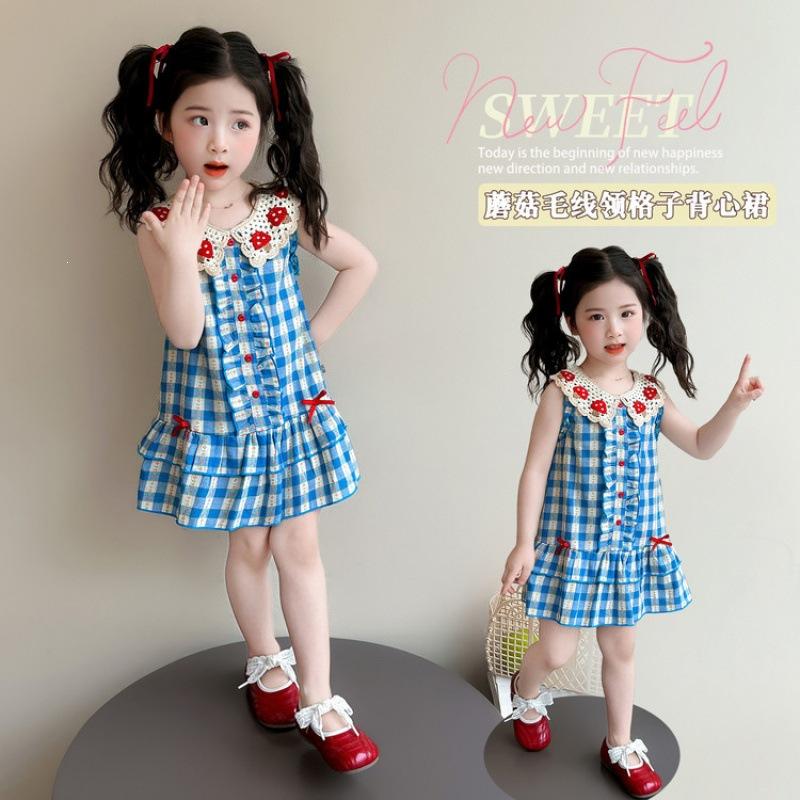 Girls Summer Cotton Tank Dress Thin Stylish Fashionable Baby Sundress