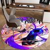 1pc Anime Cartoon Design Round Carpet  Giorno Giovanna from JUMP Series, Office Chair Mat, NonSlip Rug for Home Decor, Gift, Suitable for Office