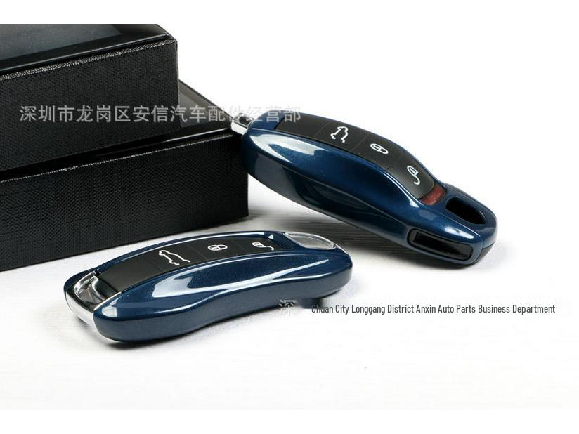 Midnight Blue Car Key Shell for Porsche MACAN, Cayenne, PANAMERA, 718/911