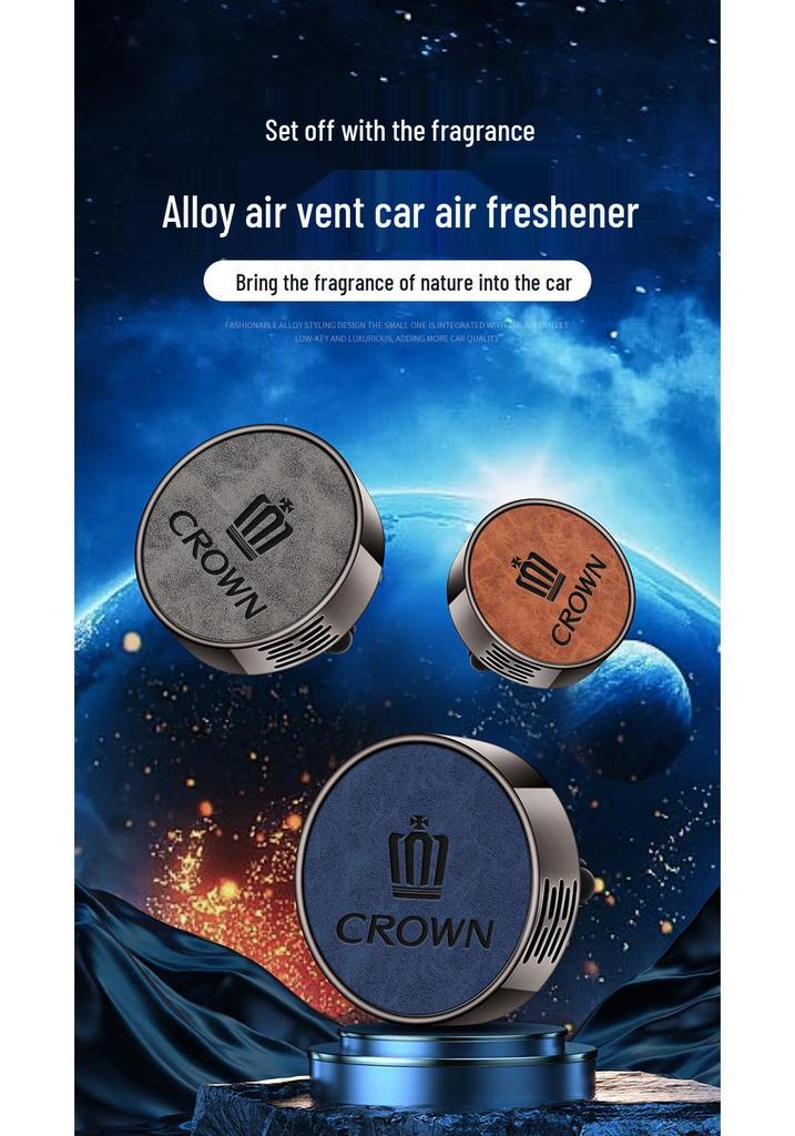 Car Air Vent Aroma Diffuser: Crown Design Perfume Ornament for Interior Modification