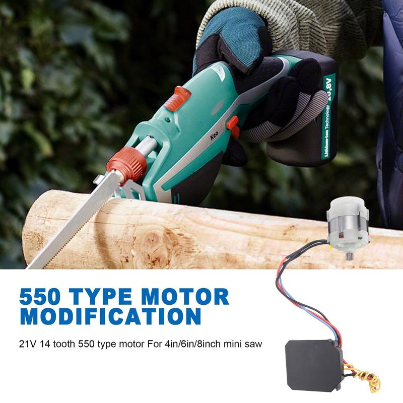 Chainsaw Mini Saw Motor Brushless Motor Lithium Electric Saw 21V 14 Tooth 550 Type Motor For 4In/6In/8Inch Mini Saw