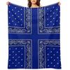 Blue Bandana Throw Blanket Multi-Purpose Softest Picnic Soft Blankets