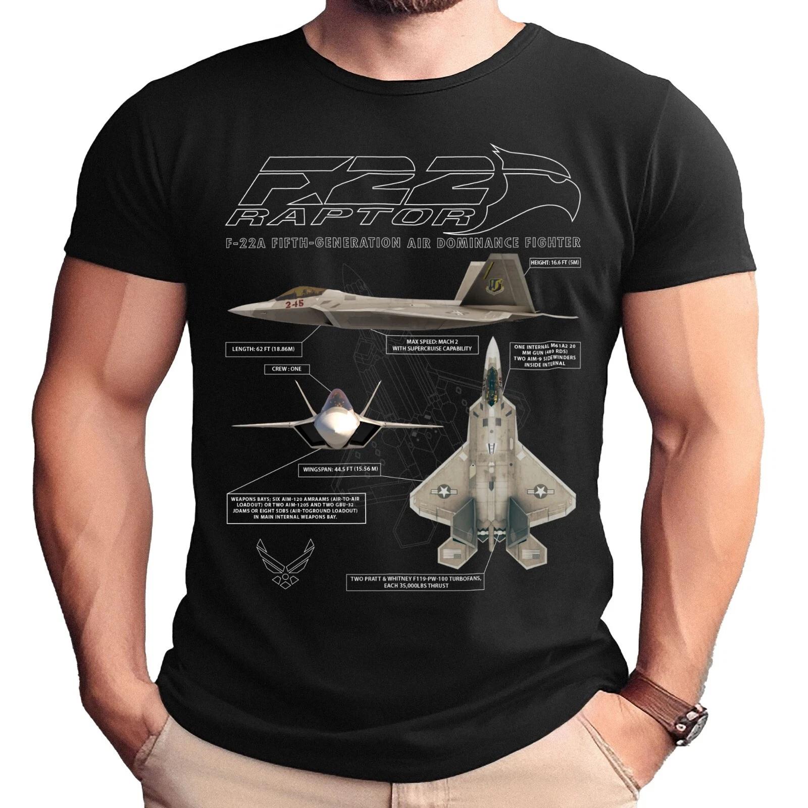 F-22 Raptor Schematic Design T-Shirt M