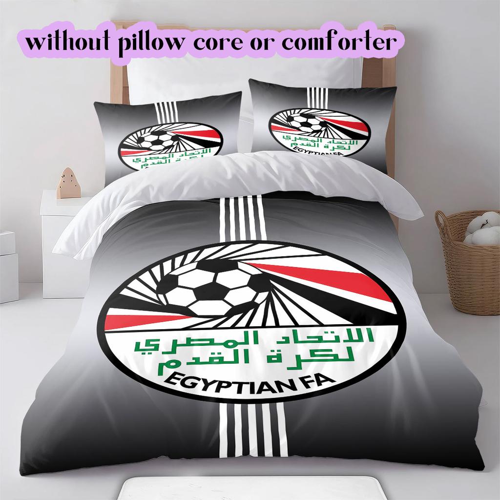 Egyptian Football Association Pattern Bedding,Quilt Set Quilt Cover Pillowcase Home Birthday Gift (1*duvet cover+2*pillowcase,without core)