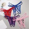 Transaprent Women Mesh Thong Thin Belt Traceless Briefs Lace Flower Panties  Valentine's Day