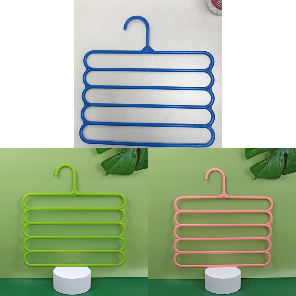 Modern Plastic 5tier Pants Rack With Multiple Storage For Closet Organization