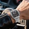 OLEVS Silver Analog Quartz Square Sports Metal Black Chronograph Men's Watch, Shape, Watch, Band, Waterproof, Dial,